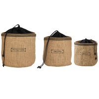 PANTRY HESSIAN PRESERVING BAG SET - POTATO GARLIC & ONION