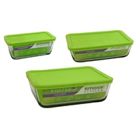 KITCHEN CLASSICS GLASS RECTANGLE CONTAINER WITH LID - 3 SIZES