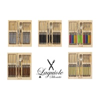 LAGUIOLE SILHOUETTE 12 PIECE STAINLESS STEEL STEAK KNIFE AND FORK SET