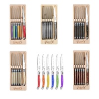 LAGUIOLE SILHOUETTE 6 PIECE STAINLESS STEEL STEAK KNIFE SET IN CASE