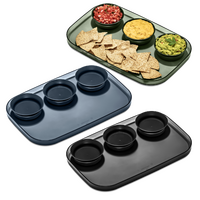 MADESMART LARGE SERVING TRAY WITH 3 BOWLS 39 X 25CM