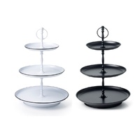 CHEF INOX GALVANISED METAL 3 TIER TEA STAND