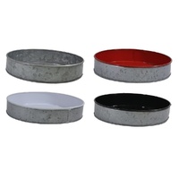 CHEF INOX CONEY ISLAND ROUND GALVANISED METAL TRAY 24 x 4.5cm