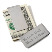 BRUSHED STAINLESS STEEL MONEY CLIP