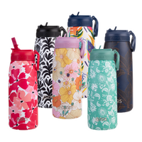 OASIS 780ML PATTERNED INSULATED SPORTS BOTTLE WITH STRAW