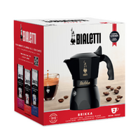 BIALETTI BRIKKA 2 CUP ESPRESSO MAKER - BLACK