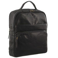 PIERRE CARDIN LEATHER BACKPACK - BLACK