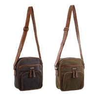 PIERRE CARDIN ZIP CLOSURE CANVAS CROSS BODY BAG