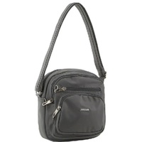 PIERRE CARDIN NYLON ANTI-THEFT CROSS BODY BAG - GREY