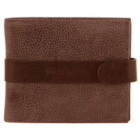PIERRE CARDIN MENS LEATHER TAB WALLET - BROWN