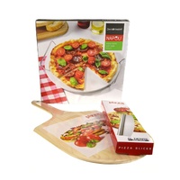 33cm PIZZA STONE + SERVING RACK + PADDLE + ROCKING CUTTER