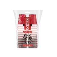 REDDS 60ml PLASTIC SHOT CUPS - RED PACK 50
