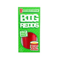 REDDS REUSABLE PACK 3 RED CUPS 425ml