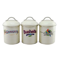 ARNOTTS BUSHELLS & ROSELLA CANISTERS SET OF 3 - CREAM