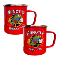 ROJO ARNOTTS ENAMEL MUG 450ml SET OF 2 - RED
