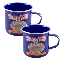 ROJO BILLY ENAMEL MUG 450ml SET OF 2 - BLUE