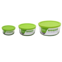 KITCHEN CLASSICS ROUND GLASS DISH WITH LID - 2, 4 OR 7 CUP