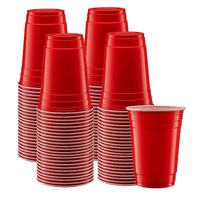 THE BIG CUP CO 100 DISPOSABLE RED PARTY DRINK CUPS