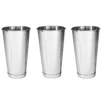 3 STAINLESS STEEL MILKSHAKE CUPS
