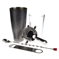 PURPLESPOILZ ESSENTIALS BLACK BOSTON SHAKER SET WITH A FREE BAR BLADE
