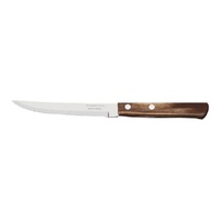 TRAMONTINA FACA CHURRASCO SERRATED BROWN NARROW STEAK KNIFE 105mm