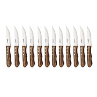 TRAMONTINA CHURRASCO JUMBO SERRATED BROWN STEAK KNIFE 127mm SET 12