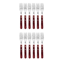 TRAMONTINA CHURRASCO JUMBO TABLE FORKS SET 12 - RED