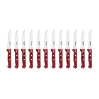 TRAMONTINA CHURRASCO GAUCHO RED STEAK KNIFE SET 12