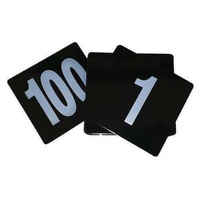 TRENTON TABLE NUMBERS - SILVER NUMBERS ON BLACK