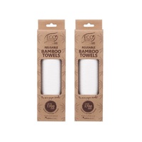 WHITE MAGIC ECO BASICS REUSABLE 30cm BAMBOO TOWELS PACK 40 - 2 PACKS