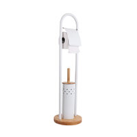 WHITE MAGIC ECO BASICS TOILET ROLL DISPENSER + BRUSH - WHITE