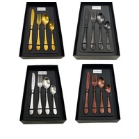 TABLEKRAFT SOHO CUTLERY 24 PIECE BOXED SET - ROSE, GOLD, BLACK OR MATT